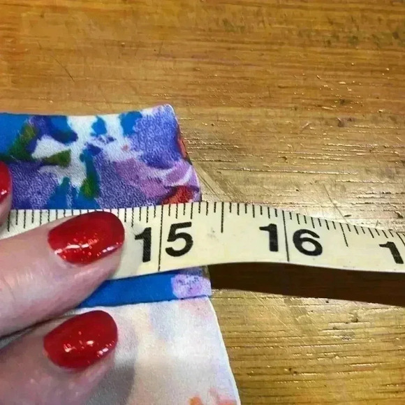 Reina Diaz Womens Pants Blue/Pink 7 Floral Print Pockets Wide Leg Loose Relaxed - Picture 7 of 9